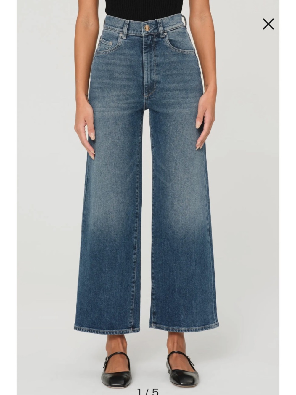 NWT DL1961 Hepburn Wide Leg High Rise Cropped  Jeans - Size 31